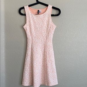 Pink & white floral skater dress